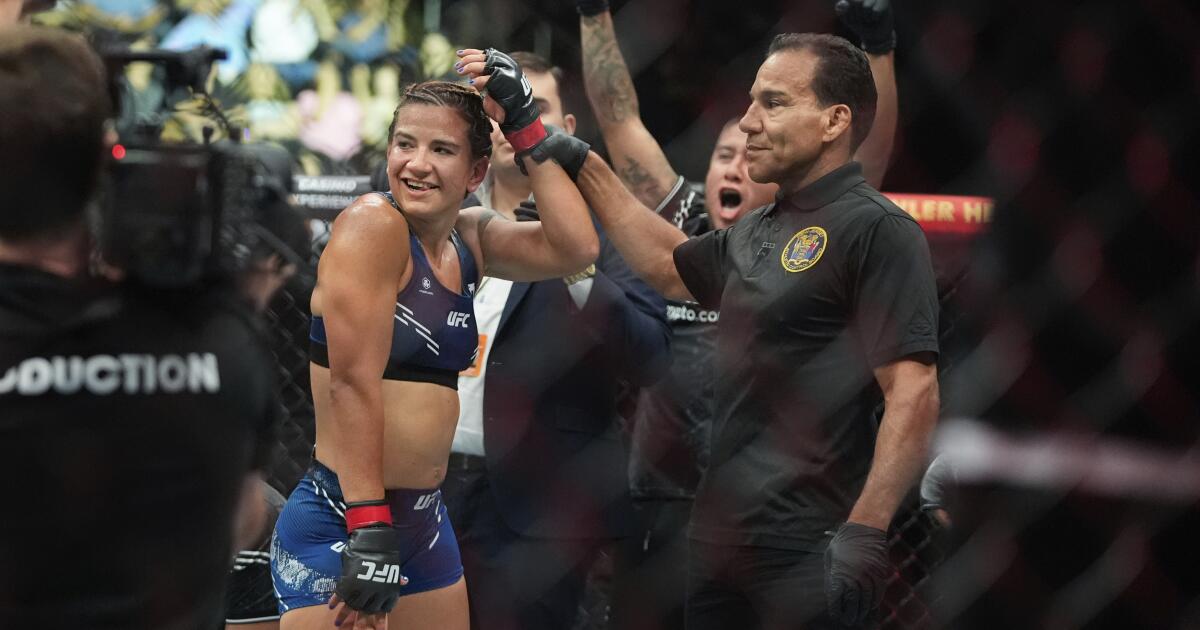 La argentina Ailín Pérez liga quinta victoria en UFC 311 y pide oportunidad por el título