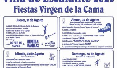 Fiestas Virgen de la Cama - Programa de Fiestas - Escalante - 21 agosto al 24 agosto