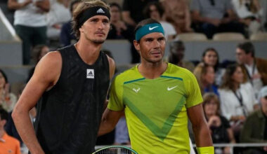 Zverev y Nadal, antes de un partido.