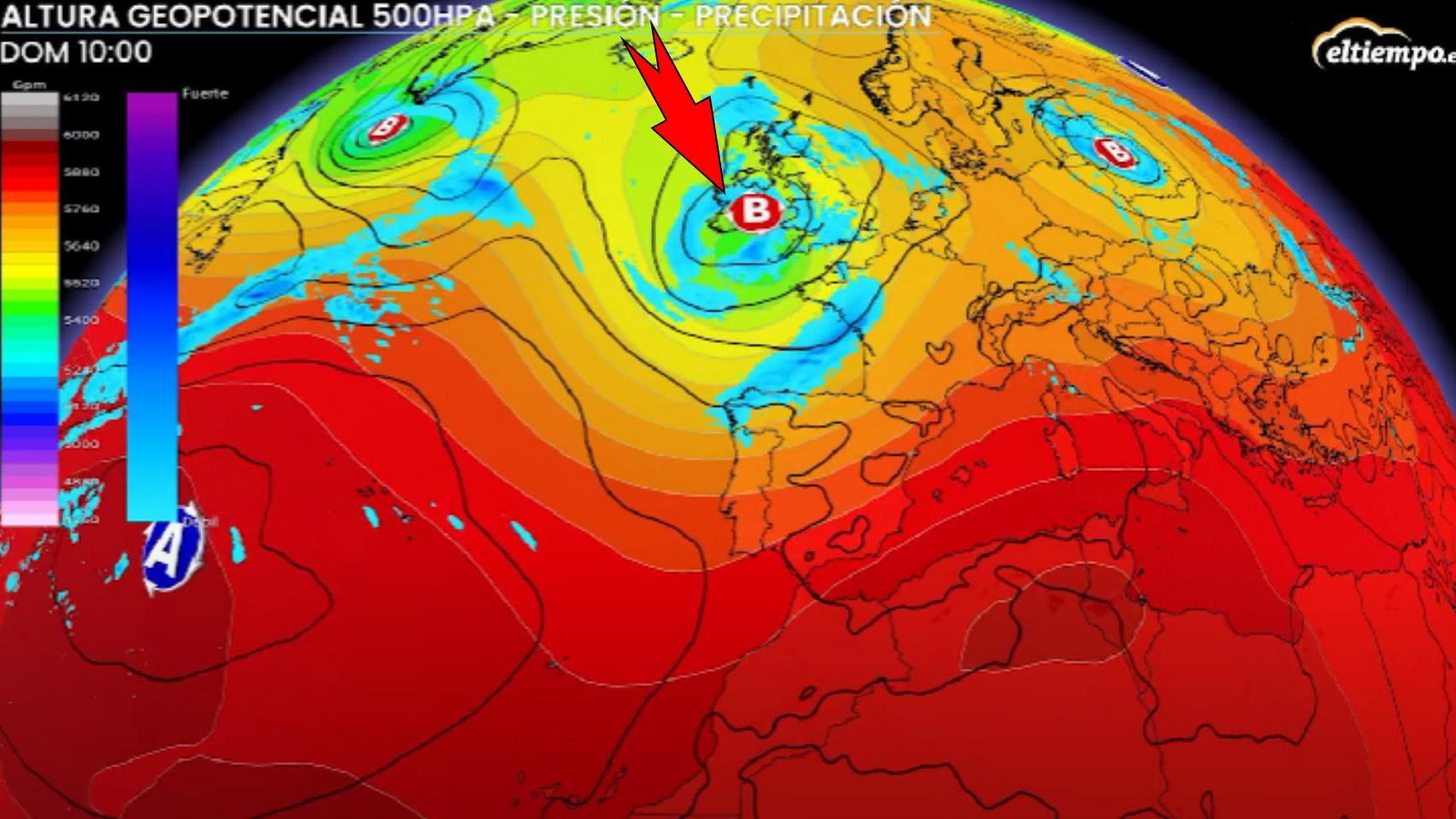 La llegada de bajas presiones y tormentas a España. ElTiempo.es.