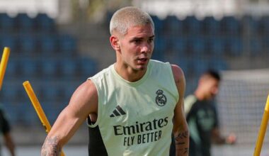 Franco Mastantuono, entrenando con el Real Madrid
