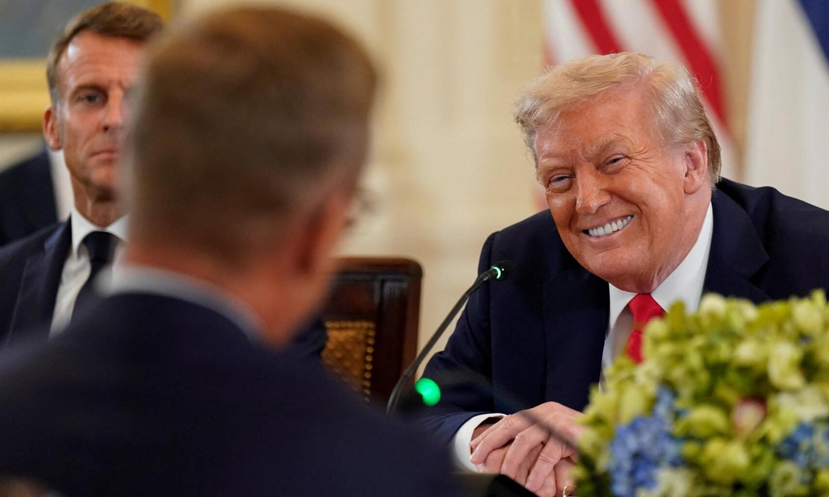 El presidente Trump, reunido con los líderes europeos en Washington.