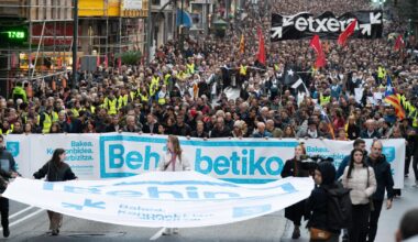 Una protesta, convocada por Sare el pasado enero en Bilbao, en favor de los presos de ETA,