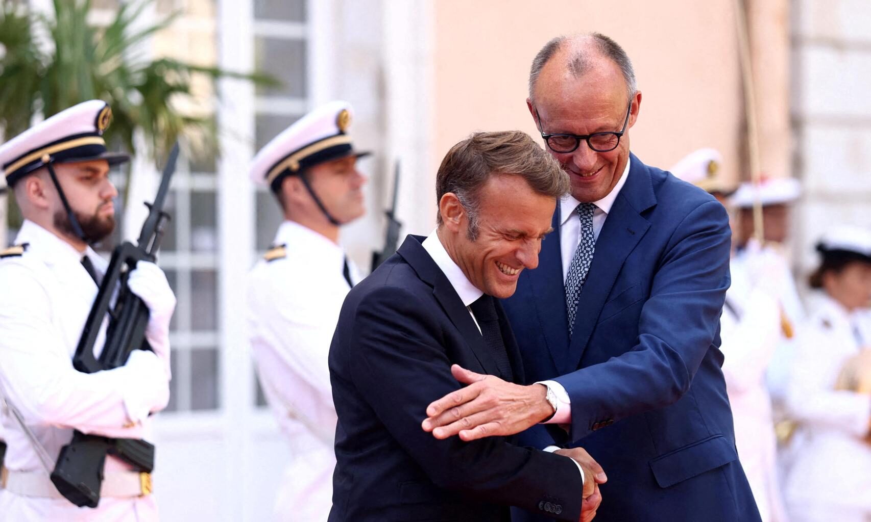 Merz y Macron, en Tolón ayer, para celebrar el consejo de ministros franco-alemán.