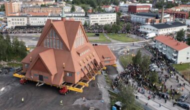 Suecia mueve una iglesia de 672 toneladas para salvarla de una mina de hierro