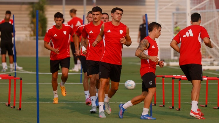 Juanlu, en el entrenamiento de este martes