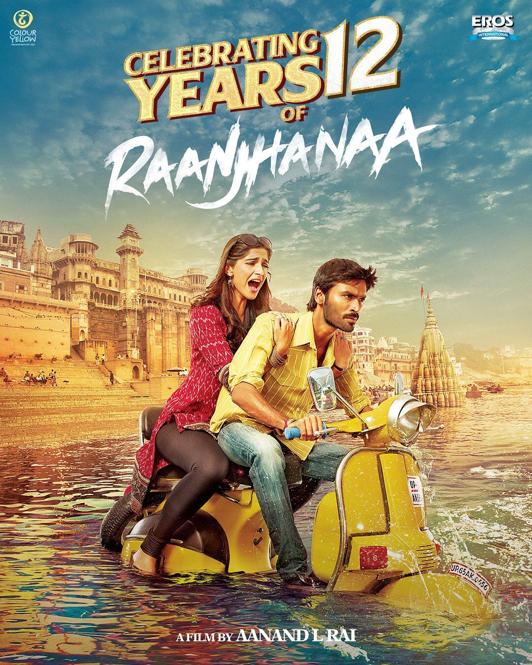 Cartel promocional del 12 aniversario de la película Raanjhanaa