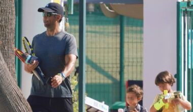 La 'mini escuela' de tenis de Fernando Verdasco con sus hijos en Sotogrande