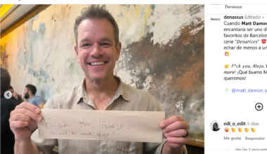 La insólita nota que Matt Damon dejó al dueño de un restaurante de Barcelona - El Mundo