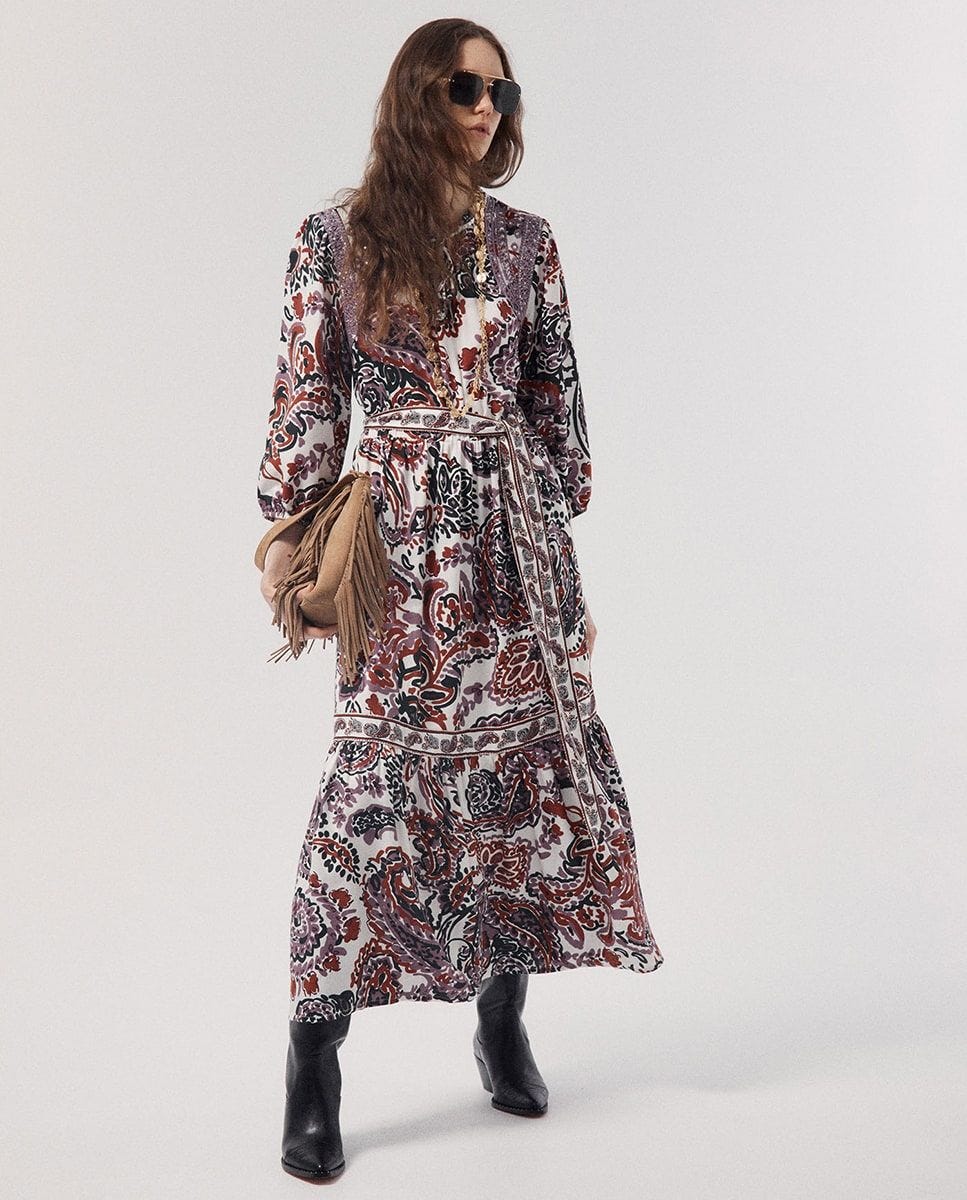 Vestido estampado paisley