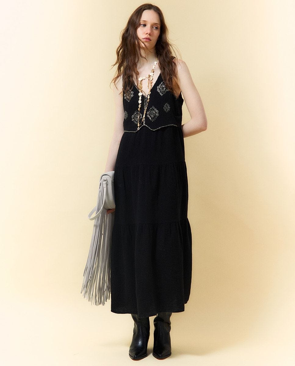 Vestido boho tipo chaleco