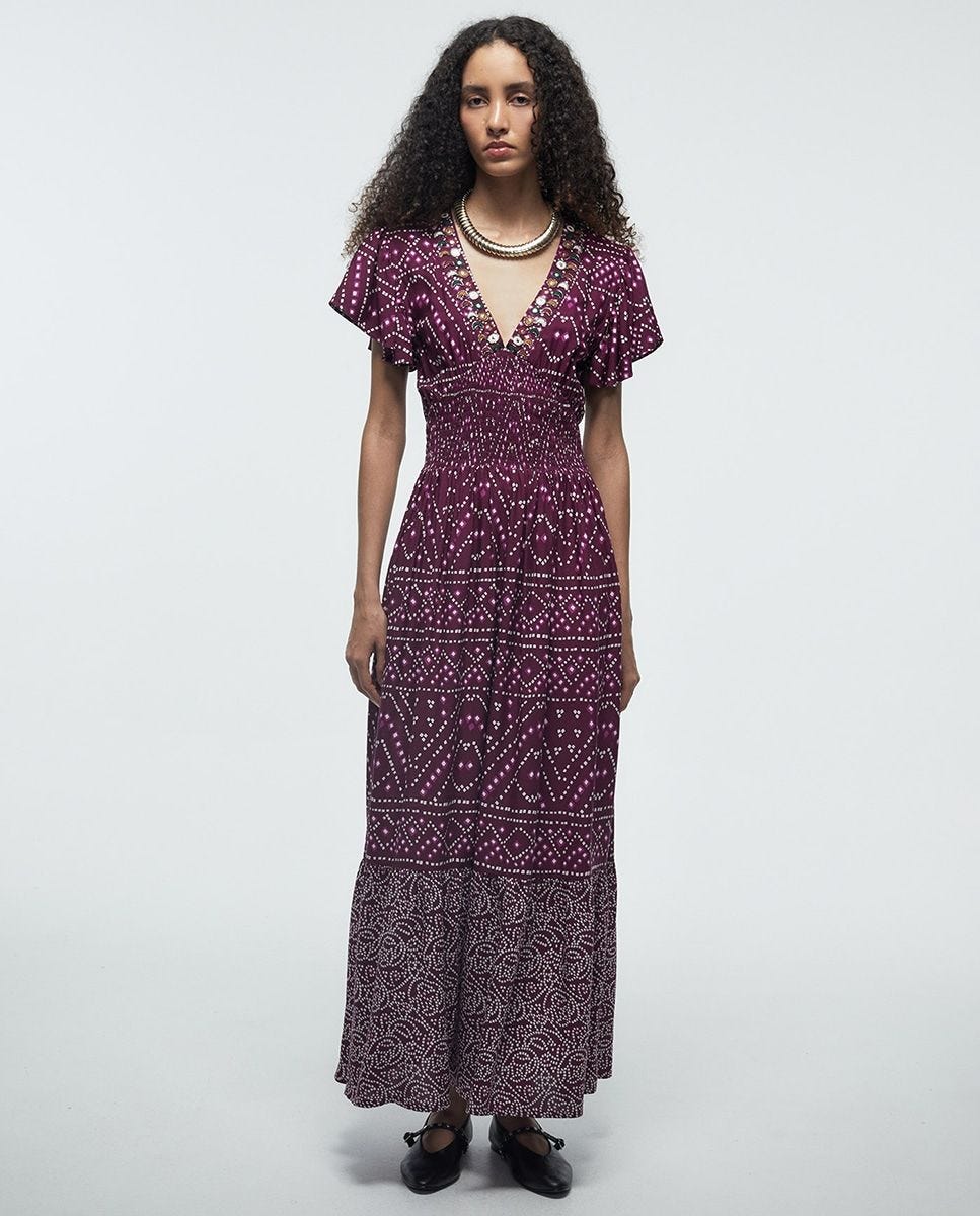 Vestido estampado volantes espejo