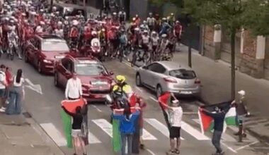 Vuelven a parar la Vuelta en Catalunya, en denuncia de la participación de Israel | Mundua