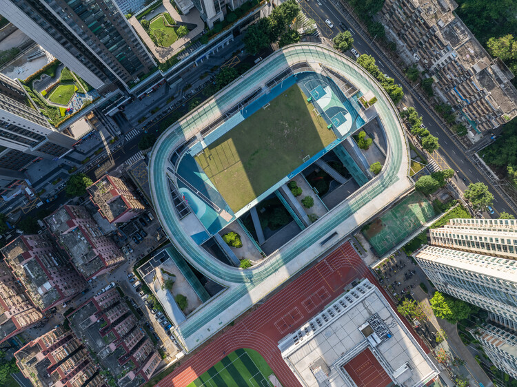Escuela secundaria de Arte de Shenzhen / O-office Architects - Urbano, Fotografía vista aérea