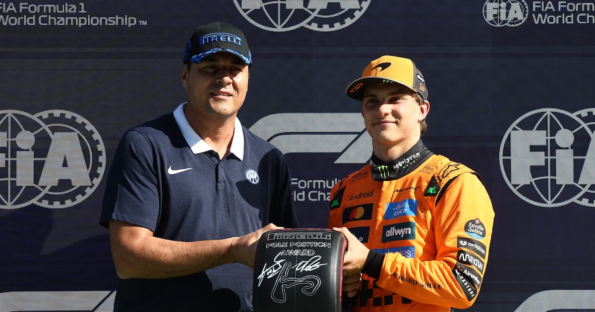 Un ex jugador de la selección argentina entregó el premio a Oscar Piastri tras lograr la pole del GP de los Países Bajos de F1