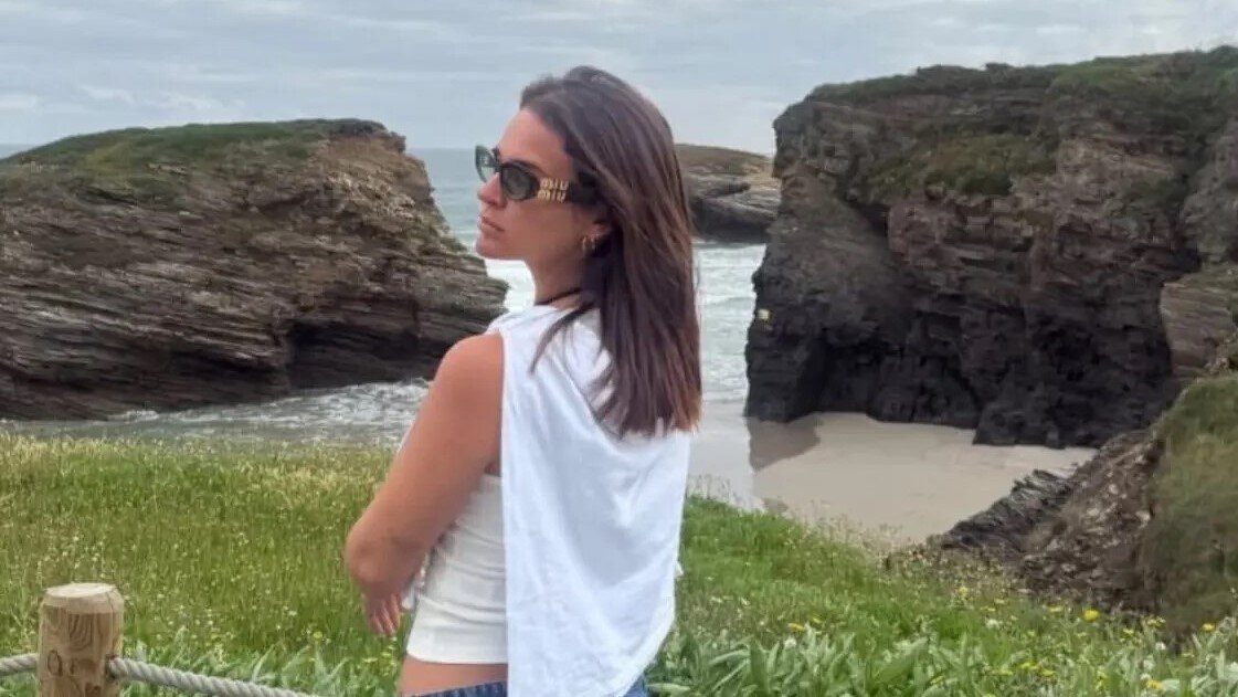 Laura Escanes, en su visita a As Catedrais. @lauraescanes