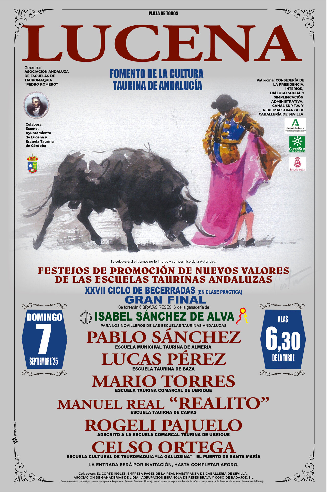 Cartel Final Novilladas en Lucena