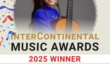 Elena Ortega, guitarrista con raíces en Velilla de los Ajos, premiada en el InterContinental Music Awards de Los Ángeles
