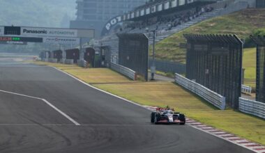 Pruebas del equipo Haas de F1 en la pista de Fuji