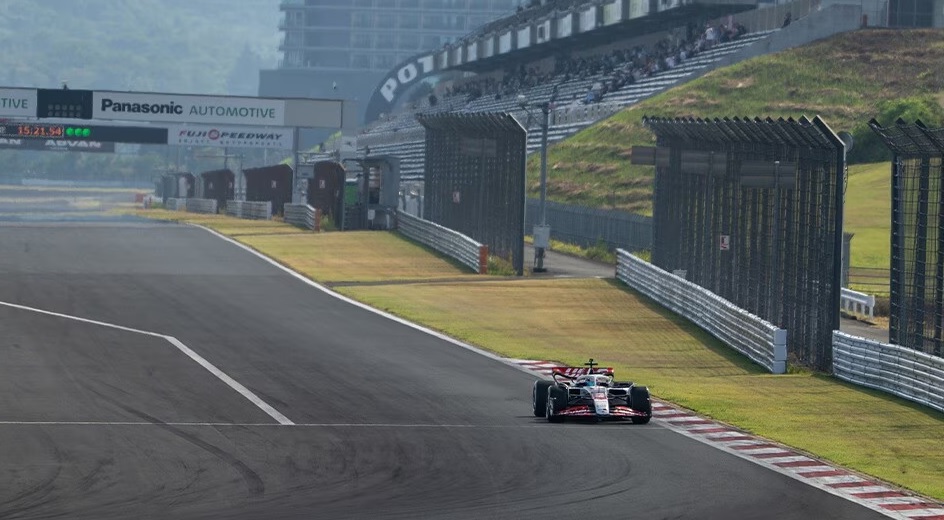 Pruebas del equipo Haas de F1 en la pista de Fuji