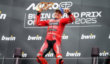 El piloto español Marc Márquez celebra su victoria el Gran Premio de Austria, este domingo.