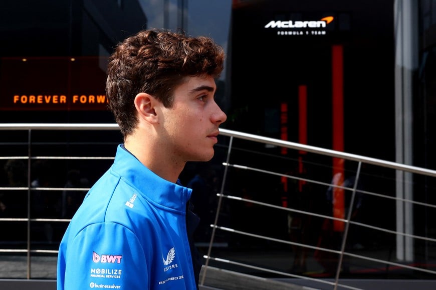 Formula One F1 - Belgian Grand Prix - Circuit de Spa-Francorchamps, Stavelot, Belgium - July 25, 2025
Alpine's Franco Colapinto arrives ahead of practice REUTERS/Yves Herman