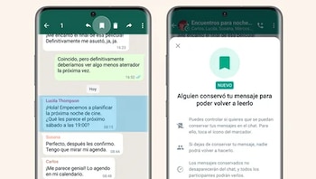 Mensajes conservados de WhatsApp. (Meta)