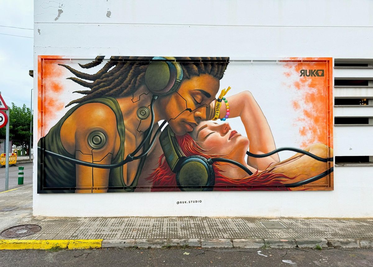 'Ressonància', del artista urbano Ruk, en el pueblo de Benlloch.
