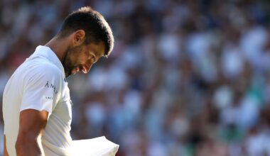 Novak Djokovic, en su partido de Wimbledon ante Jannik Sinner