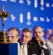 El trofeo de la Ryder Cup presidió el acto de Camiral
