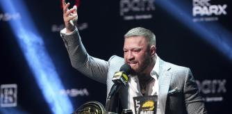 FILE - Conor McGregor speaks during a KnuckleMania V boxing news El Tribunal de Apelaciones de Dublín rechazó este jueves un recurso presentado por el luchador irlandés de artes marciales mixtas (MMA) Conor McGregor contra la condena por violación