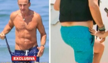 Alessandro Lecquio, pillado luciendo abdominales en la playa a sus 65 años