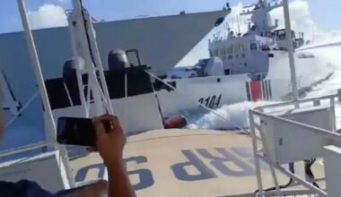 Dos buques chinos colisionan mientras persiguen a un barco filipino en el Pacífico