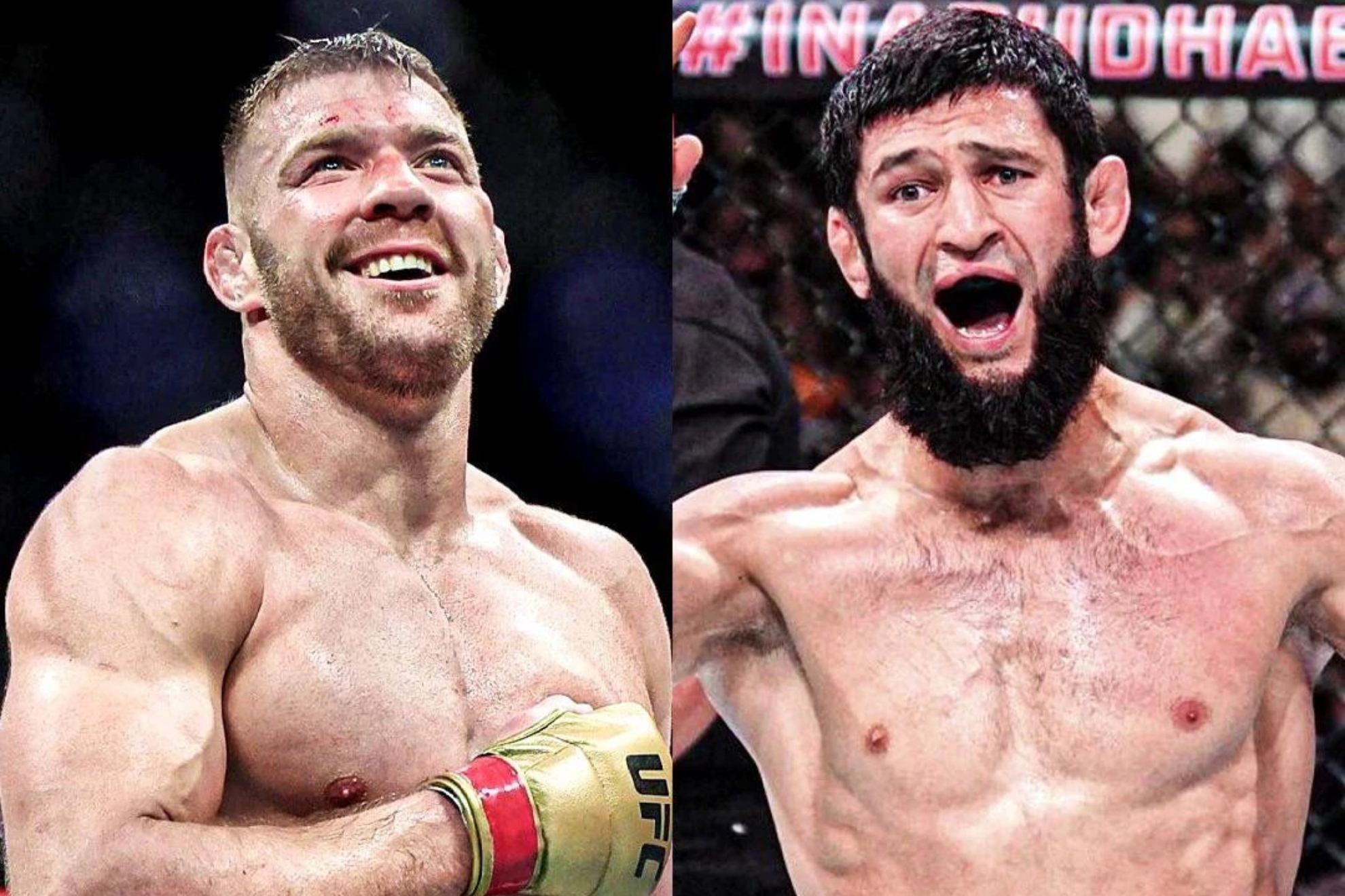 Montaje fotográfico de Dricus Du Plessis y Khamzat Chimaev.