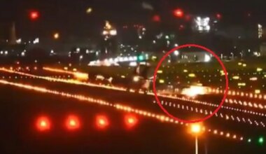 un Boeing 747 se estrella contra la pista por las fuertes rachas de viento