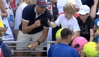 un aficionado que quitó a un niño la gorra que le regaló un tenista del US Open