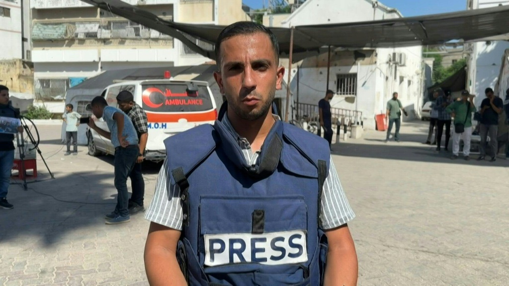 Funeral de cinco periodistas de Al Jazeera muertos en un bombardeo israelí en Gaza