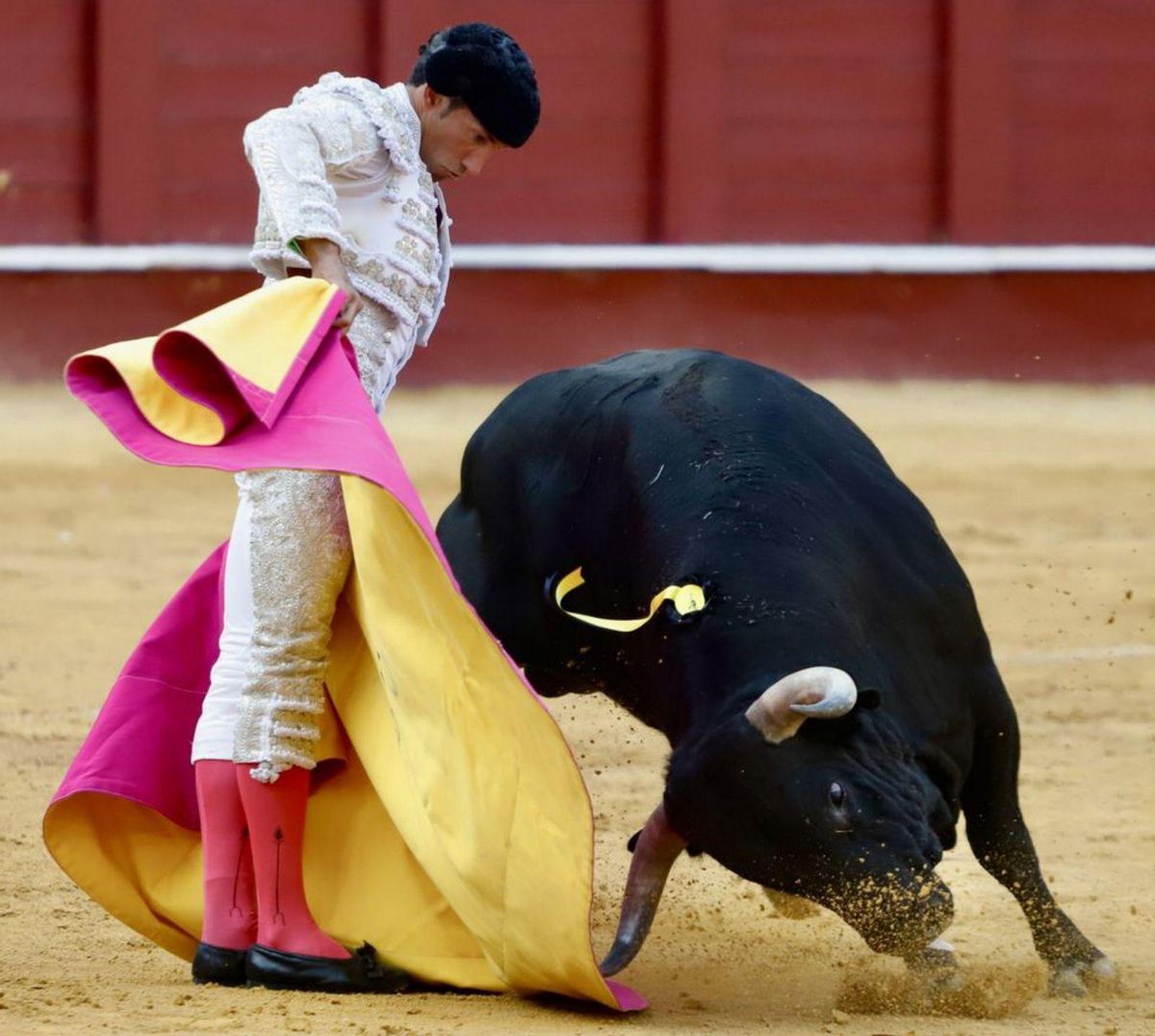 Espectacular imagen de Escribano ayer en La Malagueta. | ÁLEX ZEA