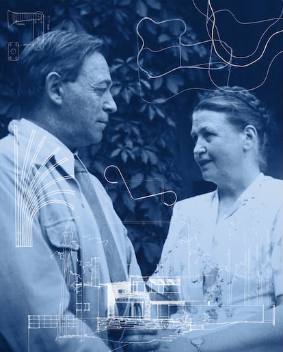 La pareja de arquitectos Alvar y Aino Aalto en el cartel de 'Aalto' (2020), el documental de Virpi Suutari.