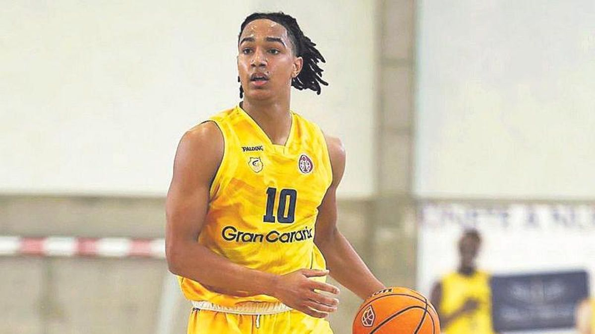 Lucas Maniema en un partido con el filial del CB Gran Canaria.