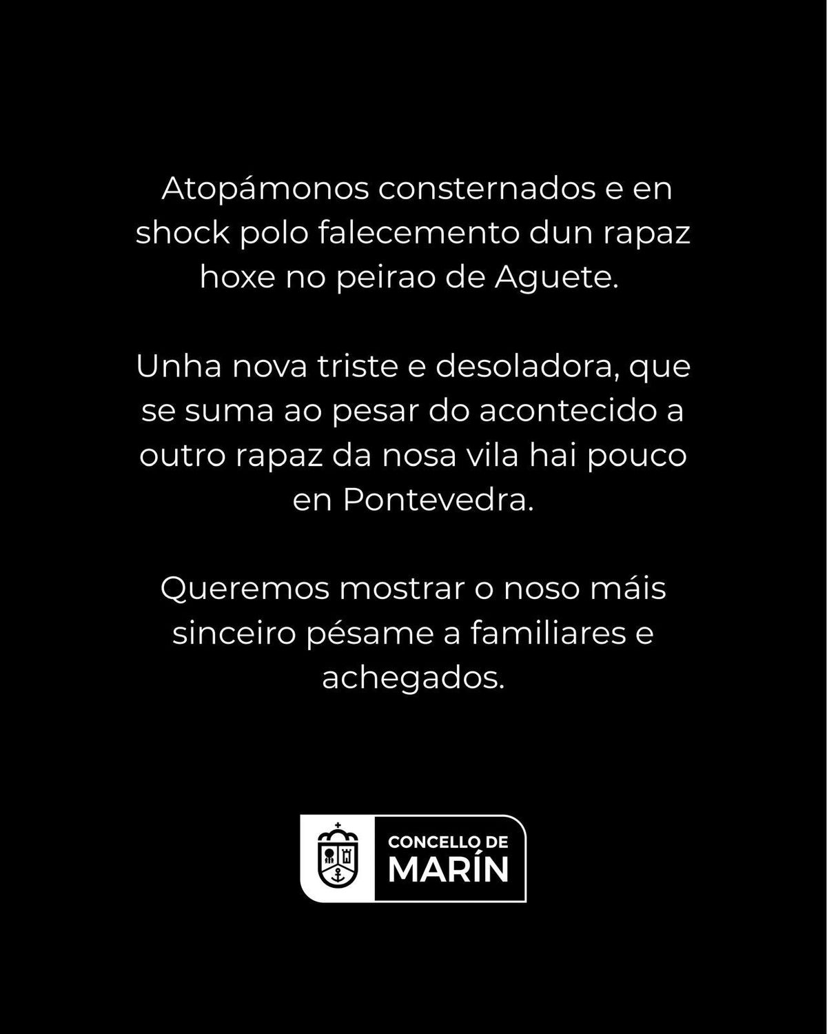 Condolencias del Concello de Marín.