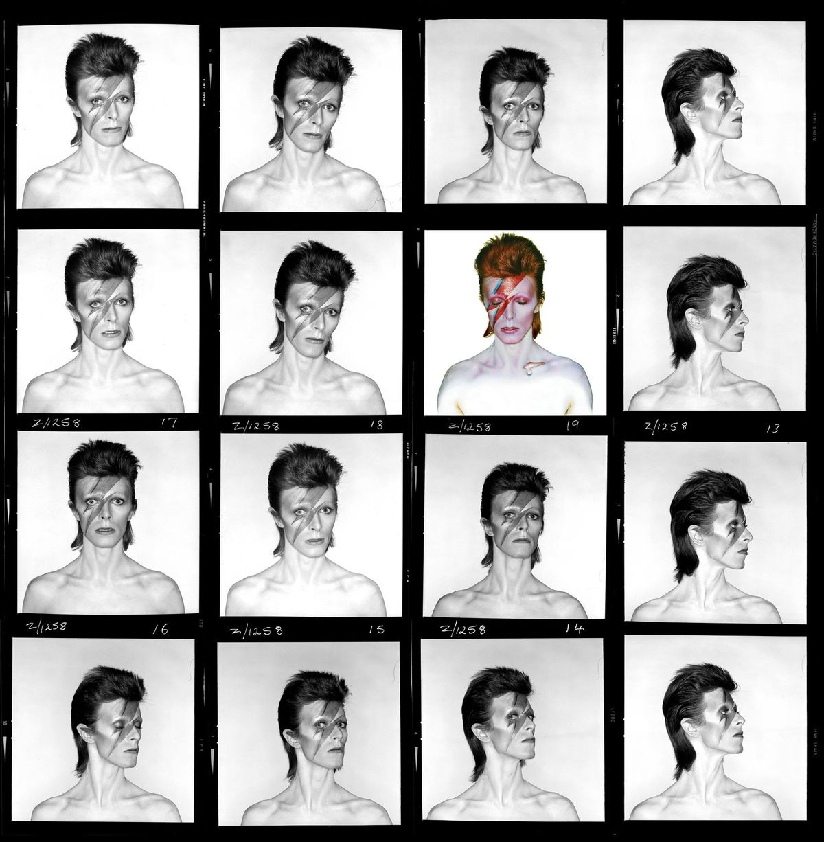 Hoja de contacto de 'Aladdin Sane'