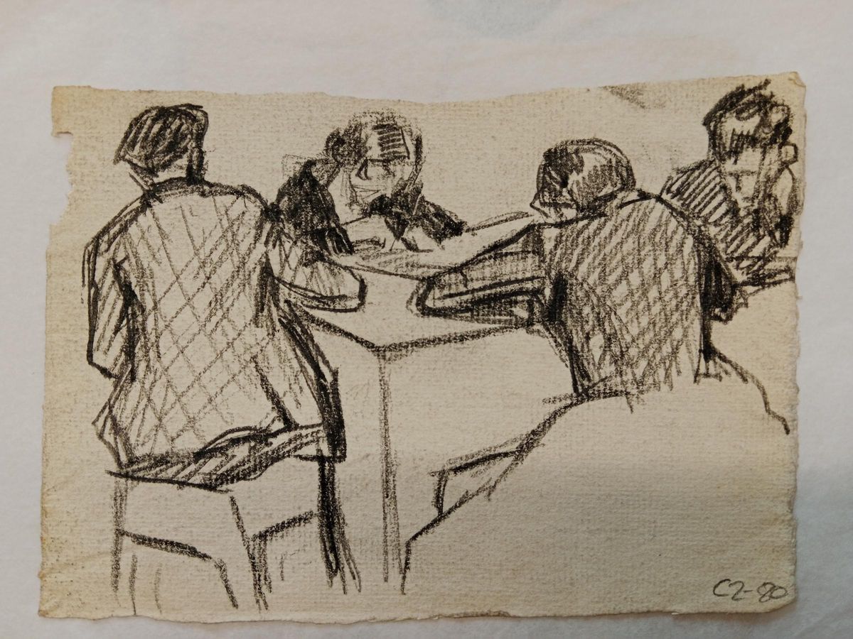 Dibujo de Manaut hecho en prisión.
