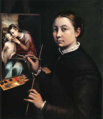 Sofonisba Anguissola: "Autorretrato con caballete",