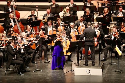Isabelle Faust con Andris Nelsons y la Gewandhaus tocando el Concierto para violín de Dvorak, el 28 de agosto en San Sebastián
Crédito: Quincena Musical-Iñigo Ibáñez