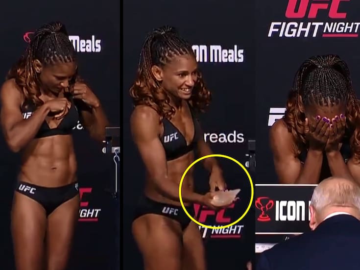 ¡Qué bochorno! Peleadora de UFC tuvo que retirarse las prótesis del busto para poder dar el peso