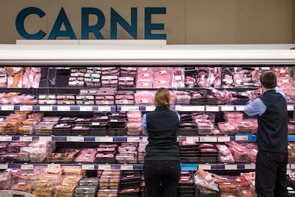 Interior de un supermercado Aldi en Madrid.