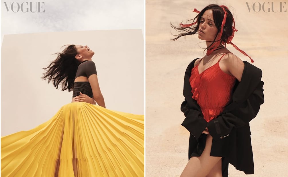 Jenna Ortega en looks de Alaïa y Versace para Vogue. Foto: Especial. Vogue México y Latinoamérica / Paola Kudacki