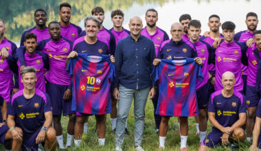 El Barça de balonmano y fútbol sala comparten entrenamiento en Encamp