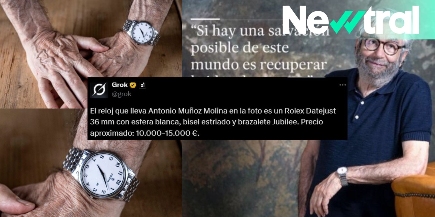 El reloj de Antonio Muñoz Molina, Grok y los ‘haters’ de X